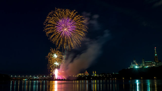Fireworks display in Ottawa, Canada