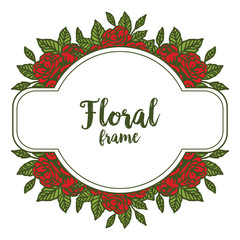 Vector illustration design elemen with rose floral frame