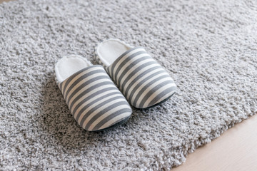 Slipper on carpet at home