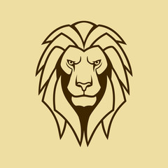 Lion vector icon. Lion head outline silhouette.