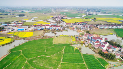 Aerial photo of rural spring scenery