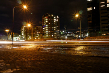 Fototapeta na wymiar city at night streaks