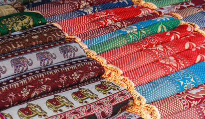 Closeup of colorful fabric.