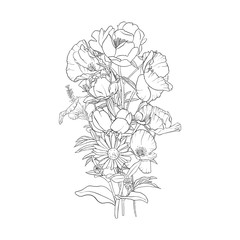 vector drawing background with flowers