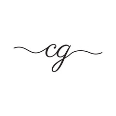 initials handwriting letters vector logo