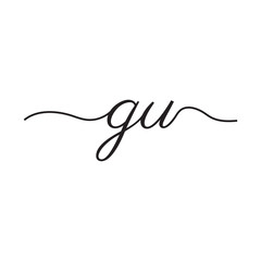 initials handwriting letters vector logo