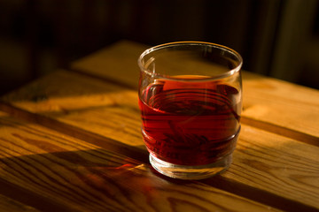 glass with red drink