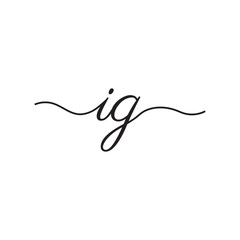 initials handwriting letters vector logo