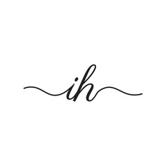 initials handwriting letters vector logo