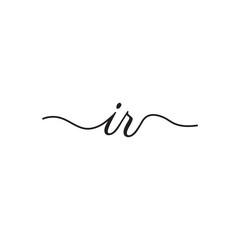 initials handwriting letters vector logo