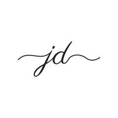initials handwriting letters vector logo