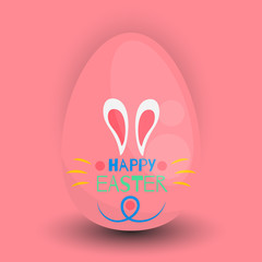 Happy Easter Day greeting badges with colorful easter eggs in flat glossy style. vector illustration.