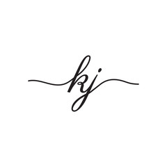 initials handwriting letters vector logo