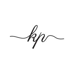 initials handwriting letters vector logo