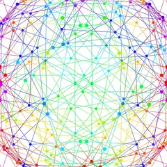 Medical, technology, chemistry and science icon design template. Molecule and communication pattern. Connected lines with dots.