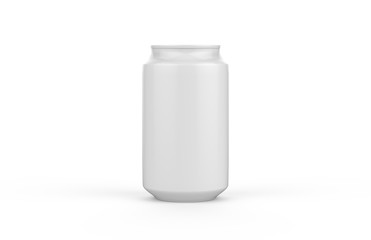 White blank aluminum can for soda, soft drink, beer, juice and coconut water, mock up template on isolated white background, 3d illustration