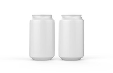 White blank aluminum can for soda, soft drink, beer, juice and coconut water, mock up template on isolated white background, 3d illustration