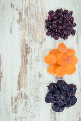 Vintage photo, Food containing natural vitamins and dietary fiber, healthy nutrition concept, copy space for text on rustic board