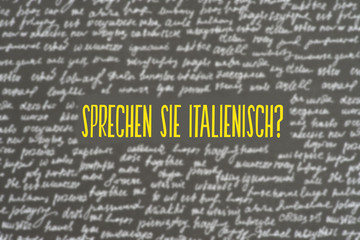 Hintergrund mit verschiednene Worten und Frage Sprechen Sie Italienisch
