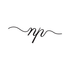 initials handwriting letters vector logo © khuluk
