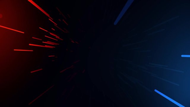 Abstract background with fast flying light streaks. Neon lines animation
