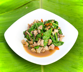 Kale fried in oyster sauce