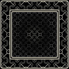 Fashion Design Print With Geometric Pattern. Vector Illustration. Black silver color