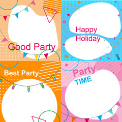 Set of Multicolored Festive Photo Frames for Party