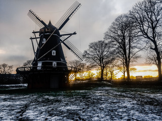 Fototapeta na wymiar Winter windmill