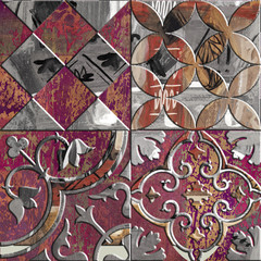 retro paint modern decorative tile concept design
