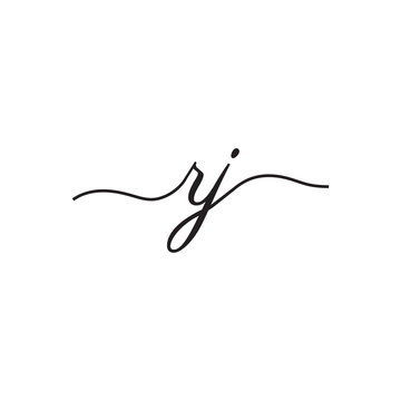 initials handwriting letters vector logo