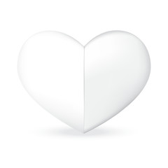 vector of fold white heart shape