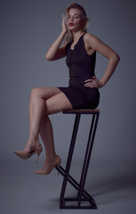 Naklejka premium photoset of a girl with expressive lips