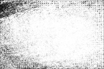 Grunge is black and white. The texture of paint strokes with a dry brush. Monochrome abstract grunge background. Pattern of cracks, chips, scuffs. Old vintage surface