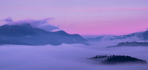 sunrise light in the hills