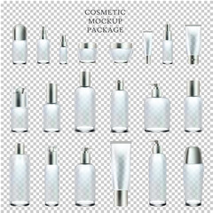 Cosmetic Mockup Set Package Glass Different Size.