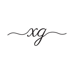 initials handwriting letters vector logo