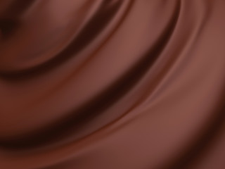 Abstract Dark Chocolate Background. Beautiful Satin Fabric for Drapery Abstract Texture. Brown Silk.