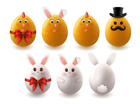 Set of Easter Eggs with Design