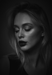 photoset of a girl with expressive lips