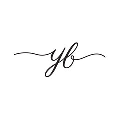 initials handwriting letters vector logo