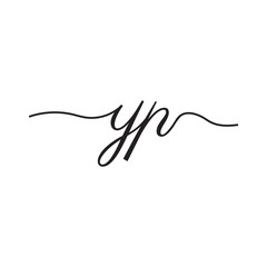 initials handwriting letters vector logo