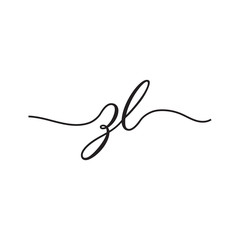 initials handwriting letters vector logo