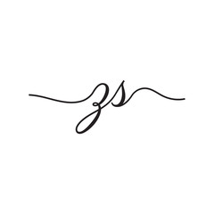initials handwriting letters vector logo