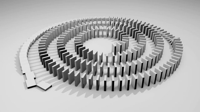 3d animation of falling domino