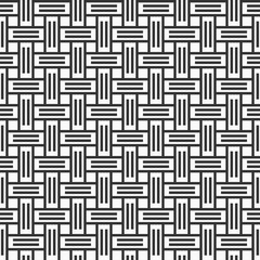 Vector seamless pattern of rectangular stripes. Geometrical lattice. Straight lines. Intertwined bands.