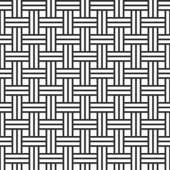 Vector seamless pattern of rectangular stripes. Geometrical lattice. Straight lines. Intertwined bands.