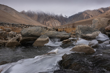 Leh Ladakh - Leh, Ladakh, India Beautiful View - River And Mountains   Ladakh, India.
