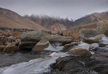 Leh Ladakh - Leh, Ladakh, India Beautiful View - River And Mountains   Ladakh, India.