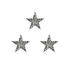 Obraz premium Silver stars on white background.